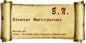 Bineter Narcisszusz névjegykártya