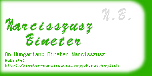 narcisszusz bineter business card